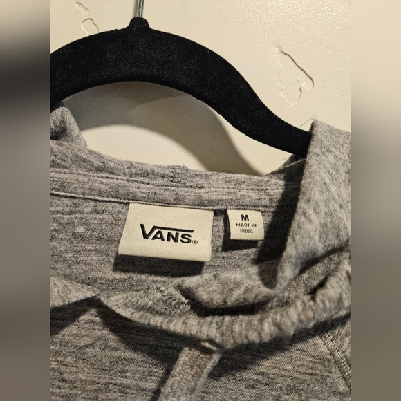VANS Mens M Gray Oversized Heather Logo Hoodie Skater Sweatshirt NWT - Picture 2 of 6